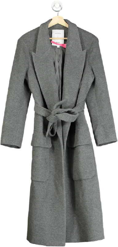 Women's Romanian Wool SweatersGrey Sebastien Meunier With Fabrique Stanley Lounge Robe Inspired Coat In Wool-alpaca Melton UK S