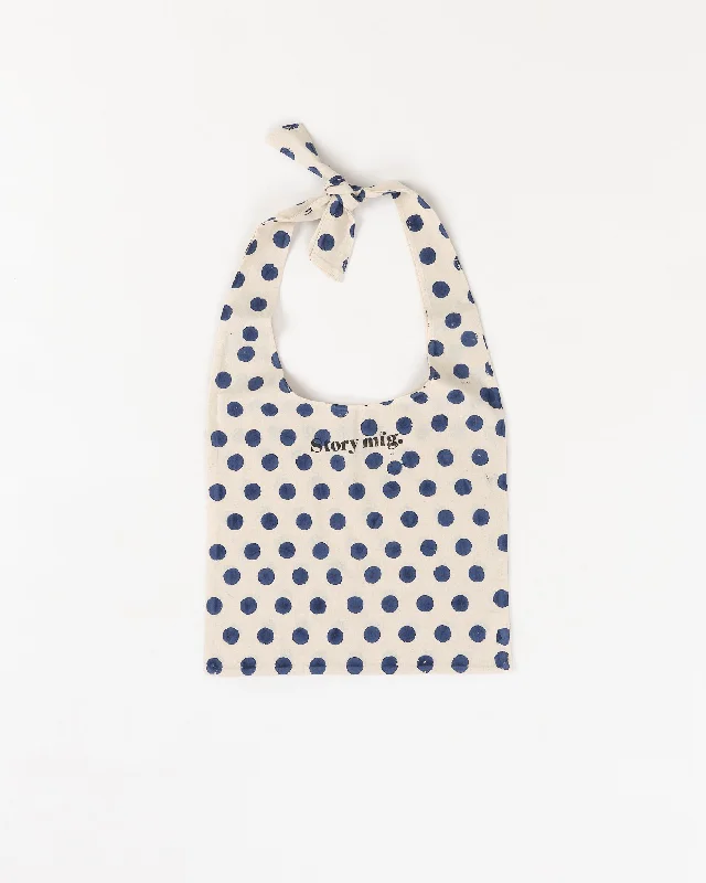 Women's Blouse with Mandarin CollarShop Tote - Navy Polka