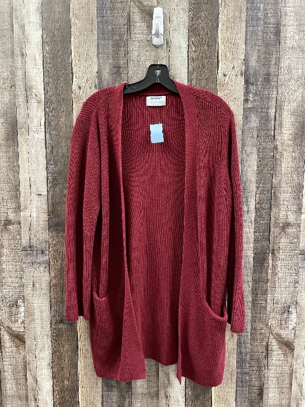 Women's Peter Pan Collar SweatersCardigan By Old Navy In Maroon, Size: M