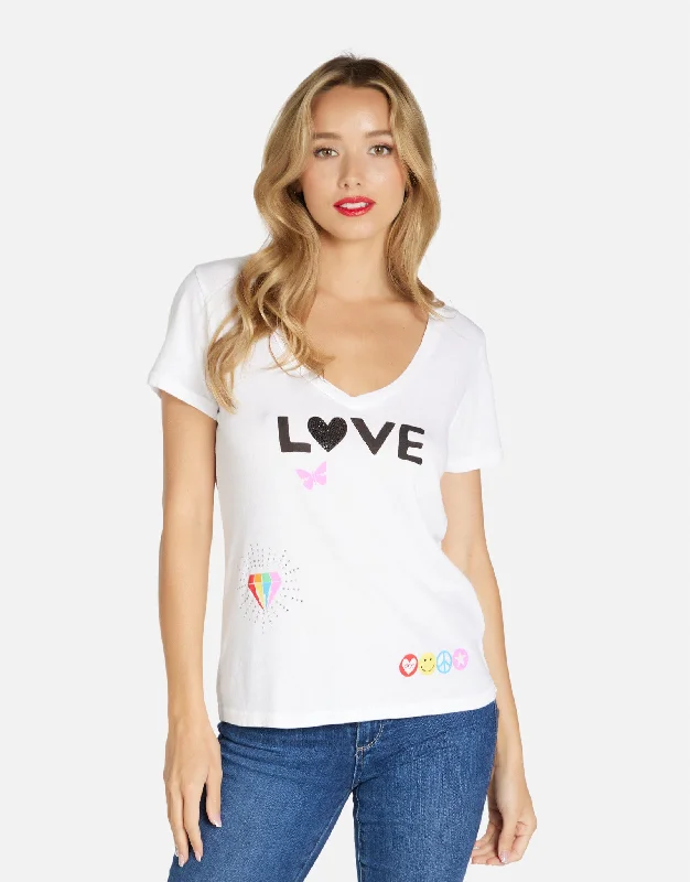 Women's Blouse with ButtonsCruz #1 Love Rainbow Lip