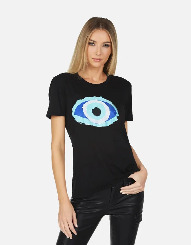 Women's Blouse with Collarless DesignWolf X Painted Evil Eye