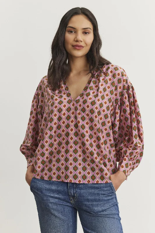 Women's Blouse with Narrow CollarKEREN TOP