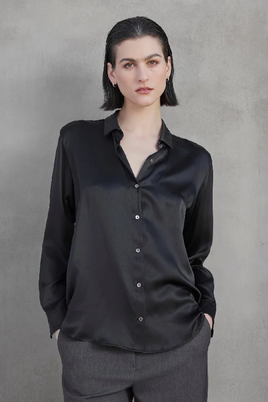 Women's Blouse with CollarCALABASAS SILK CHARMEUSE BLOUSE