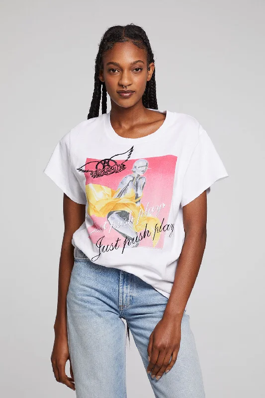 Women's Button-Up BlouseAerosmith Just Push Play Tee