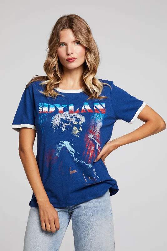 Women's Blouse with Square CollarBob Dylan Stars And Stripes Praiano Tee