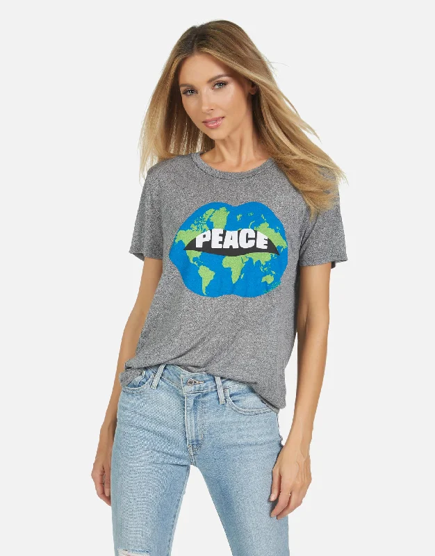 Women's Blouse with Collarless DesignCapri World Peace Love