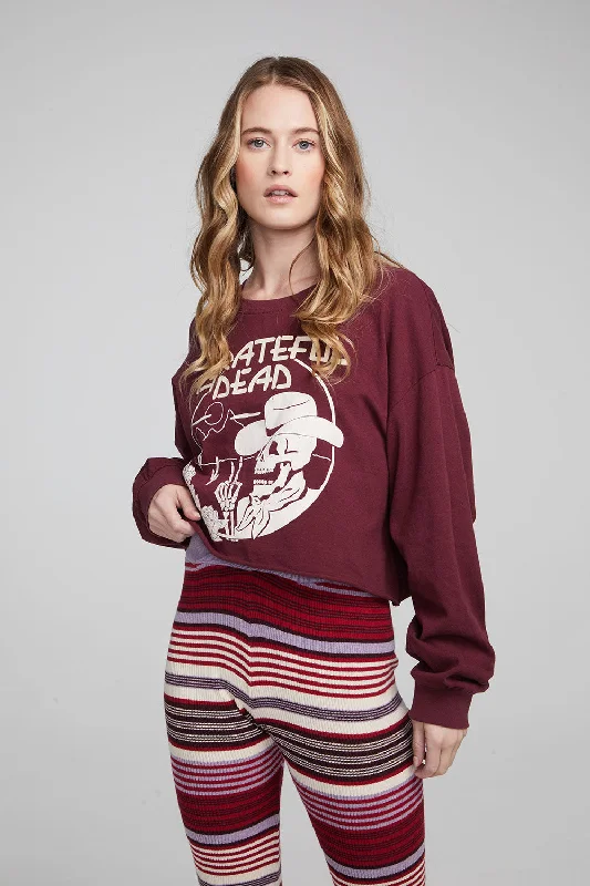 Women's V-Neck BlouseGrateful Dead Desert Skeleton Long Sleeve