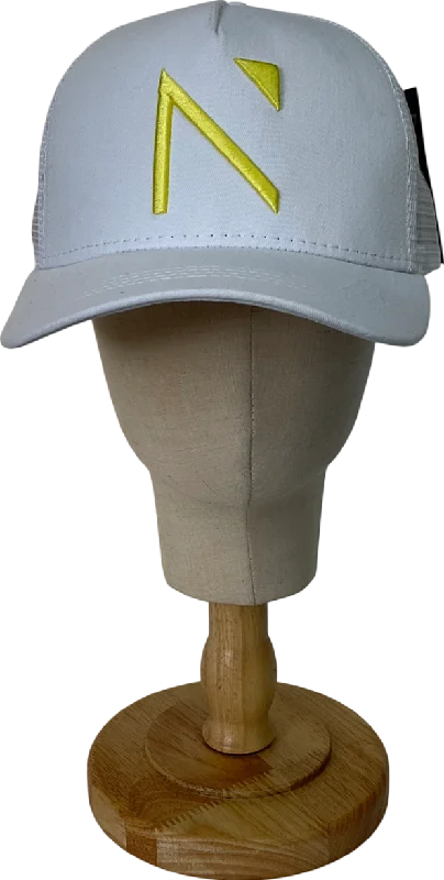 Women's Belarusian Wool Sweatersnativeattire The White And Yellow Signature 'n' Mesh Trucker Cap One Size