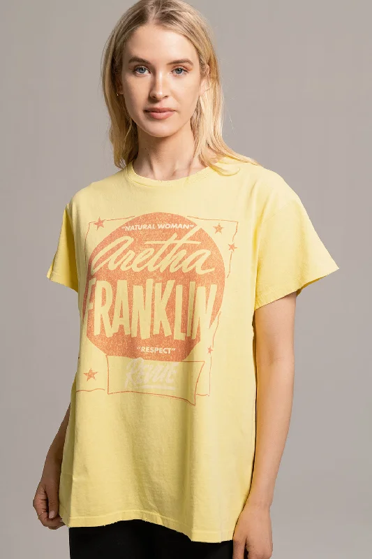 Women's High-Neck BlouseAretha Franklin - "Respect" Distressed Crew Neck