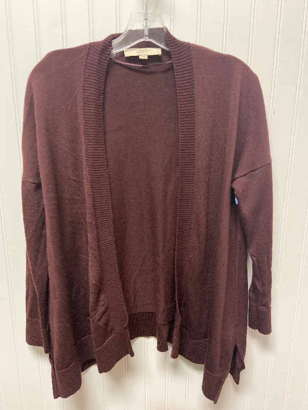 Women's Fair Isle SweatersCardigan By Loft In Maroon, Size: S