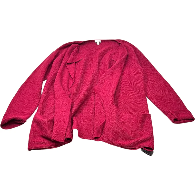 Women's Gathered SweatersSweater Cardigan By Pure Jill In Red, Size: M