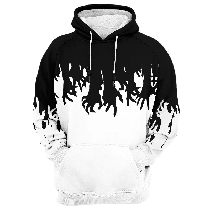 Women's Hooded Zip-Up SweatshirtsZombies Hands Hoodie