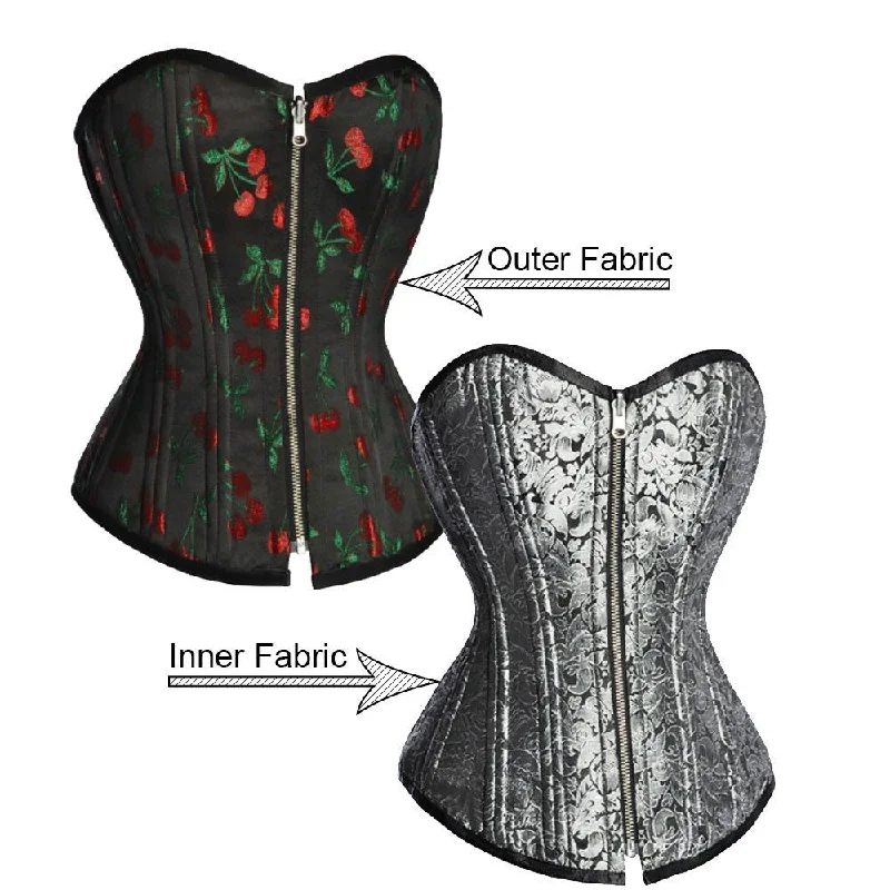 open-bust corset shapewear with lace appliquéEleni Reversible Waist Training Corset