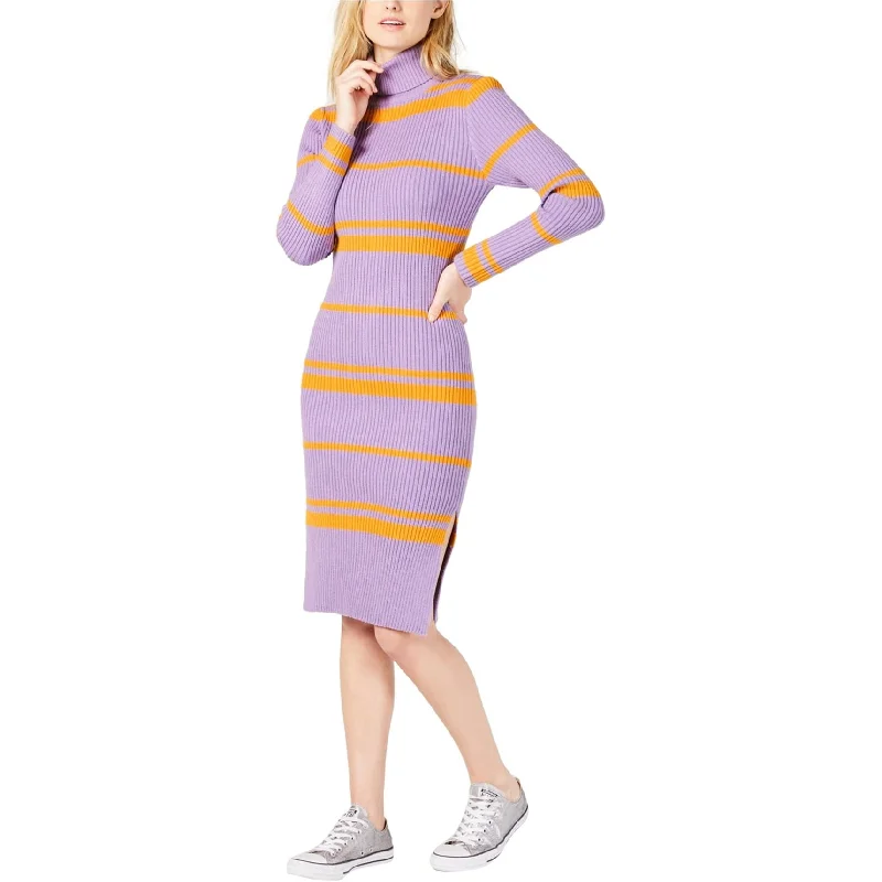 Women's Sweetheart-Back DressesMoon River Womens Stripe Bodycon Sweater Dress