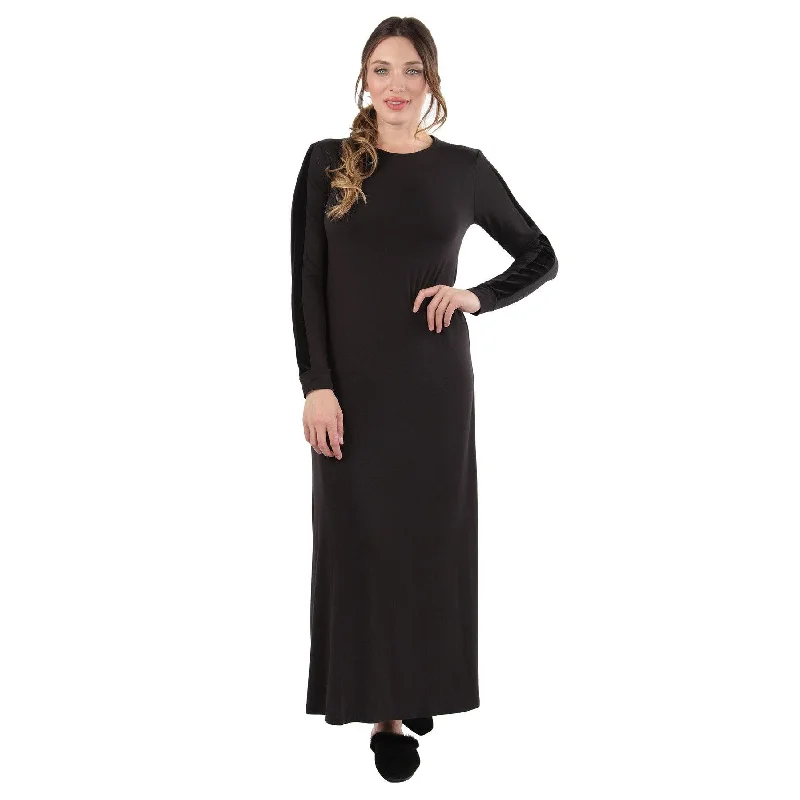 women's pajamas with elastic waistbandsOVER THE HEAD GOWN WITH VELVET TRIM CNL00158