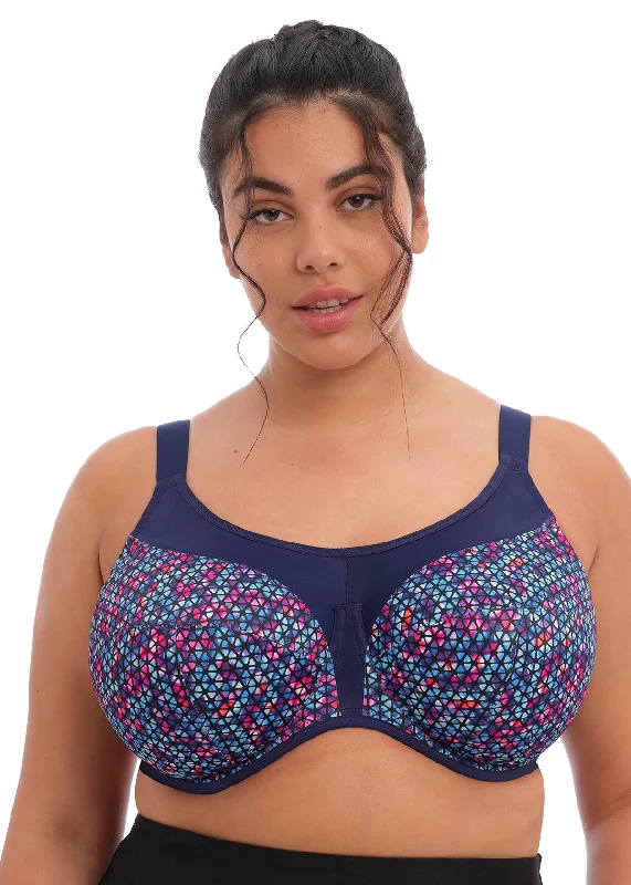 convertible bra with multiple wear optionsElomi Energise Navy Geo Sports Bra