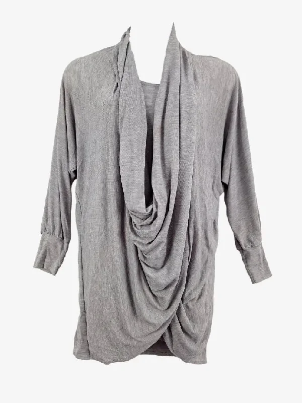 Women's Boat-Back DressesLa Strada Soft Grey Drape Mini Dress Size M