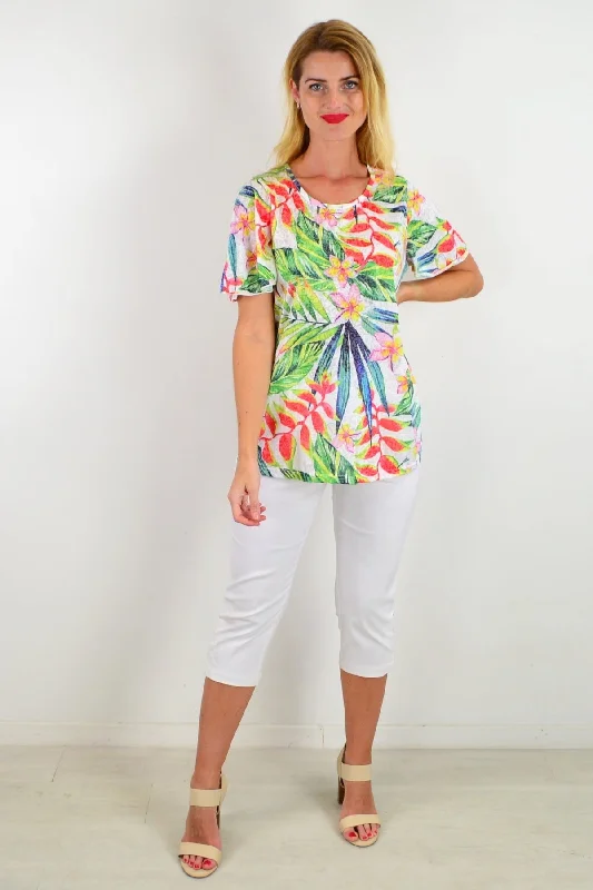 Women's Floral ShortsFrangipani Floral Tunic Tee