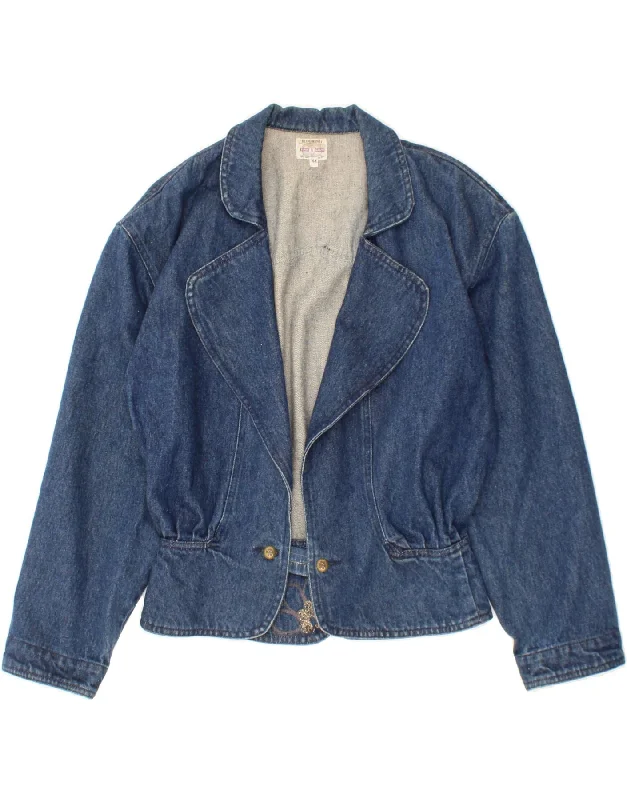 Women's Trench CoatsVINTAGE Womens Denim Jacket IT 44 Medium Blue Cotton