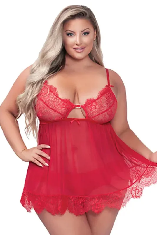 seamless nursing bra with easy-access clipsPlus Size Sweet Temptation Babydoll Set