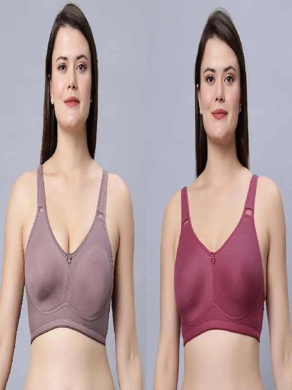 mastectomy bra with pocketsFull coverage non padded T-shirt  Mouse and Onion Color Bra (Pack of 2)