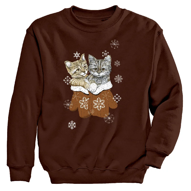 Women's Hooded Sweatshirts with Velcro ClosureMitten Kitten