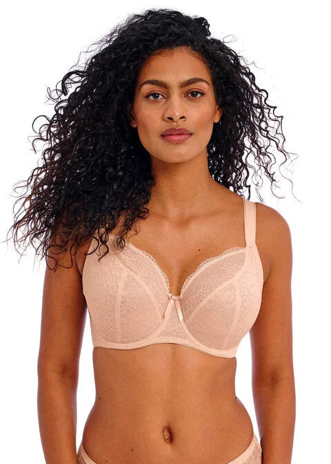 seamless molded bra for smooth undergarmentsFreya Fancies Natural Beige Uw Balcony Bra