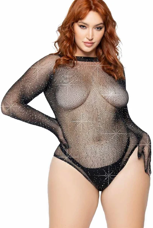 plus-size minimizer bra with smooth cupsPlus Size Risk Factor Gloved Bodysuit