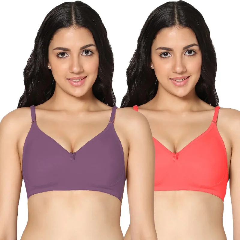 seamless bra for sensitive skinFull Coverage Non-Padded Bra (Pack of 2)