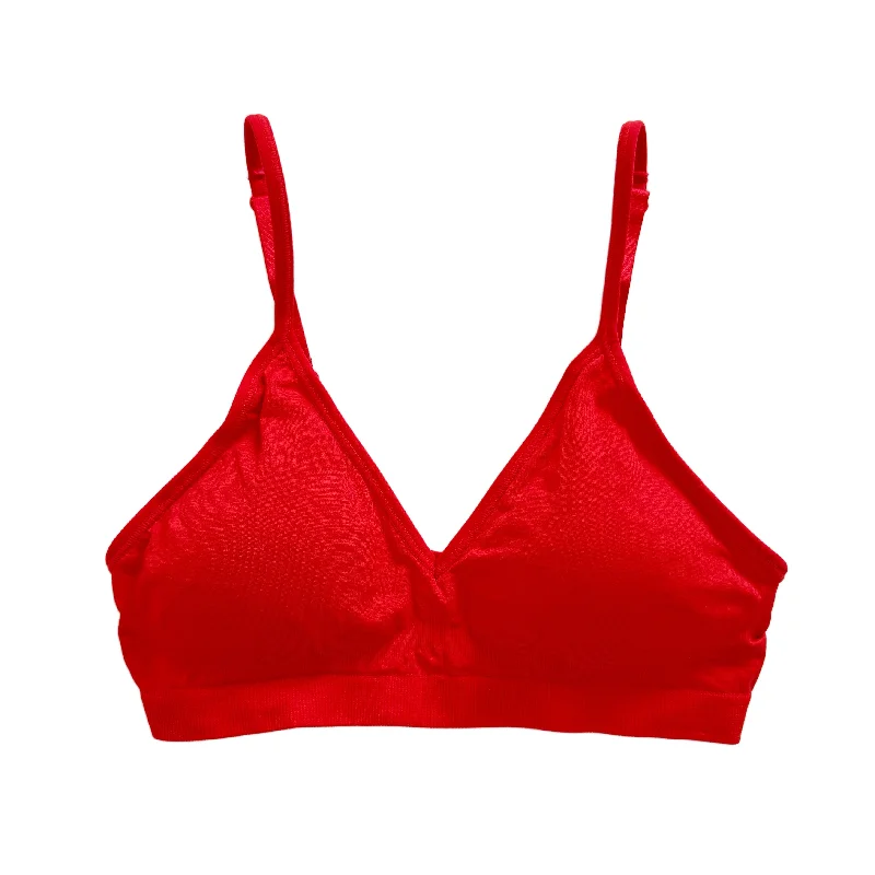 plus-size smoothing bra for dressesRed Triangle Padded Bralette