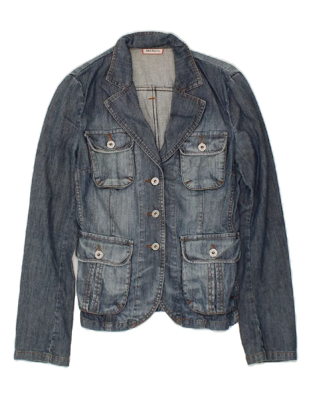 Women's Bomber CoatsMAX & CO. Womens Denim Jacket UK 10 Small Navy Blue Cotton