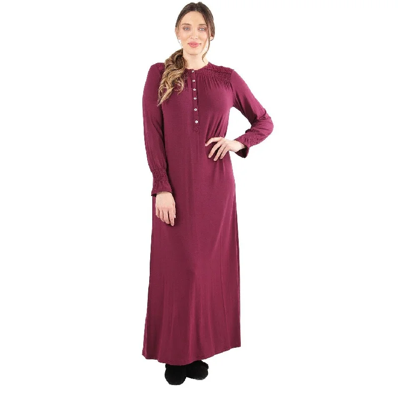 women's pajamas for campingLACE TRIM GOWN CNL04367