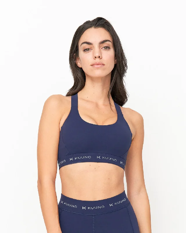 wireless mastectomy bra with soft cupsDynamic Sports Bra Navy Blue