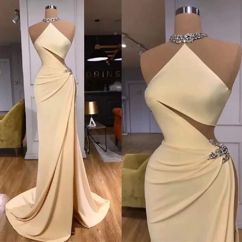 Women's Strapless DressesLuxury Evening Dresses For Women Beautiful Sexy Mermaid Elegant Off Shoulder Sleeveless High Split Mopping New Party Prom Gowns