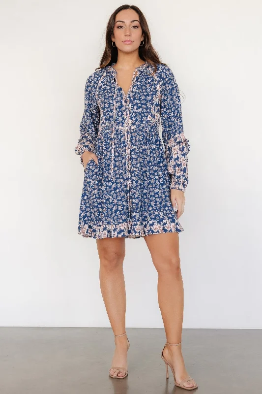 Women's Edgy ShortsAster Short Dress | Navy Multi Floral