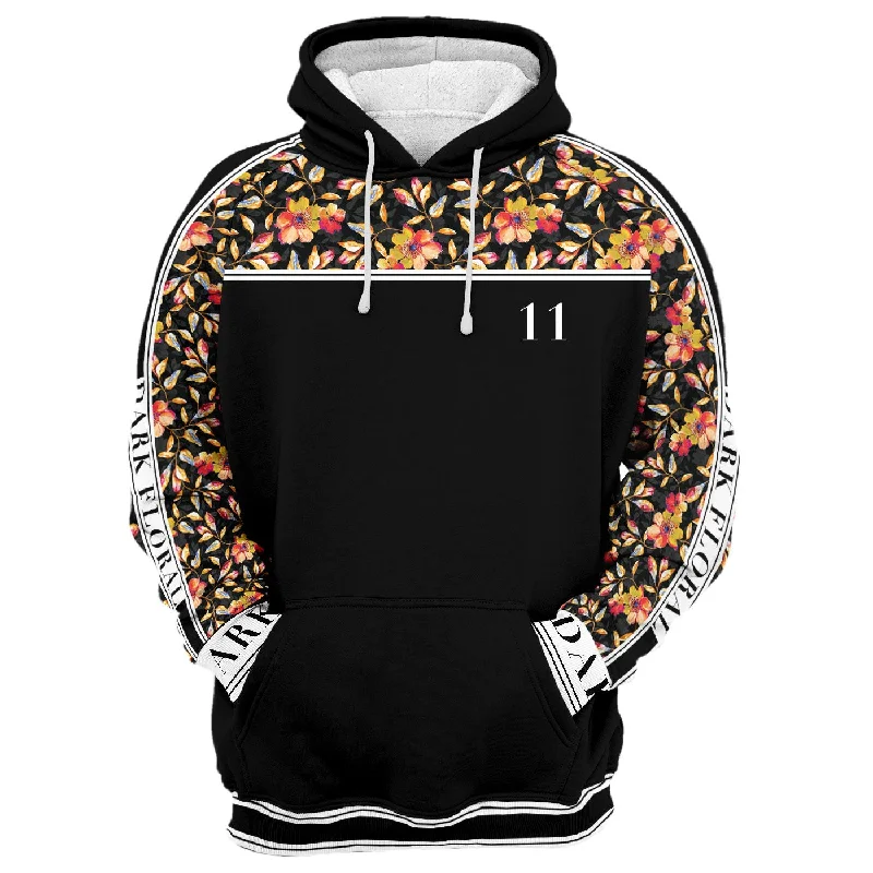 Women's Hooded Sweatshirts with Chevron LiningGolden Floral Hoodie