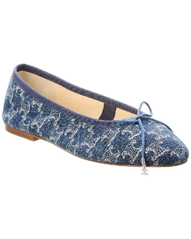 Women's Jodhpurs with Peter Pan CollarCELINE Triomphe Denim Ballet Flat