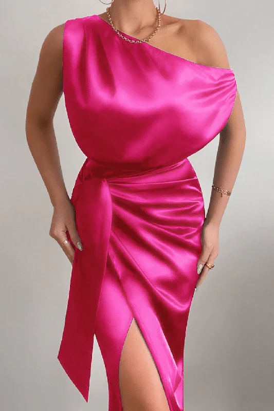 Women's Square Collar DressesKharisma Midi Dress - Hot Pink