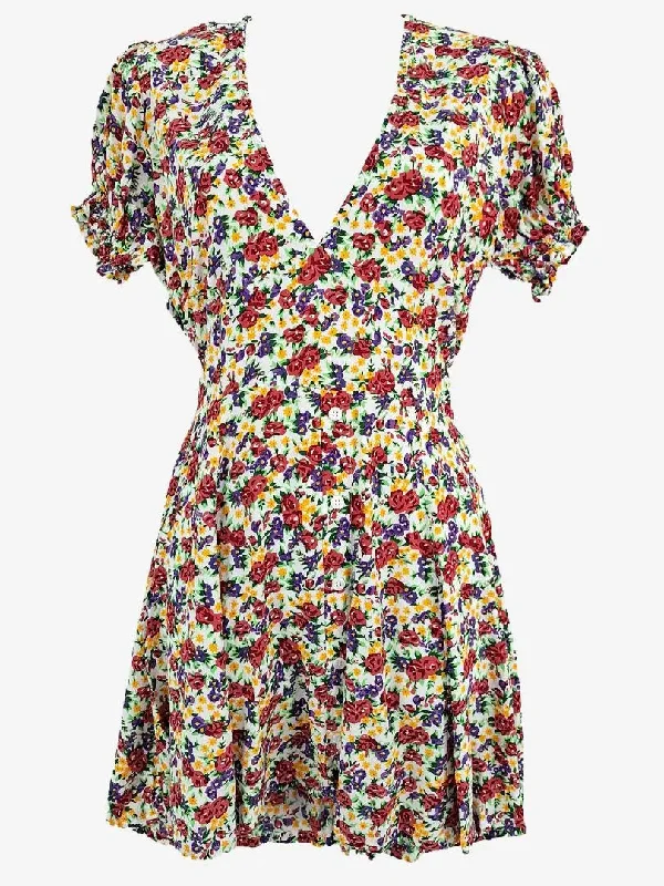 Women's Shawl Collar DressesFaithfull The Brand Sweet Summer Rose Mini Dress Size 8