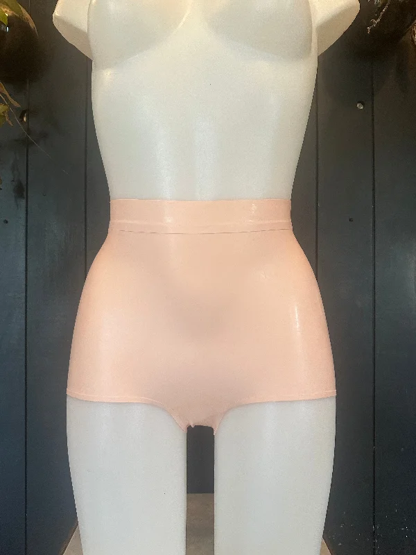 plus-size women's pajama pantsReady to ship, belted low leg briefs sample in baby pink, size XS