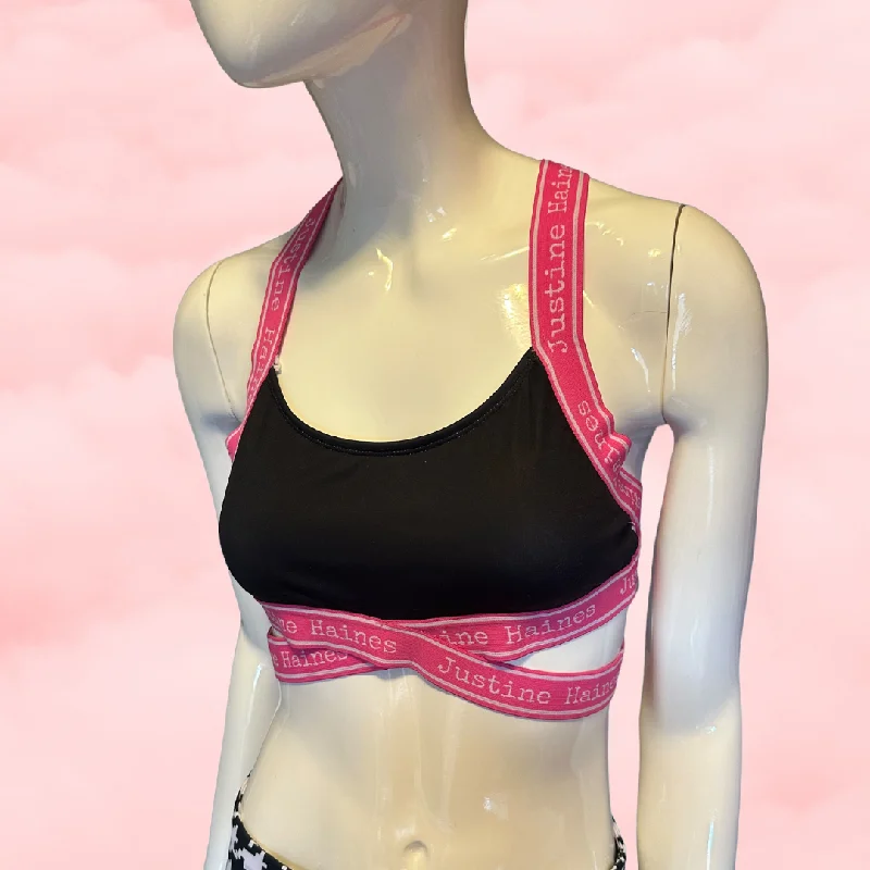 lightweight sports bra for runningSweetheart CrissCross Strappy Bra in CLASSIC BLACK