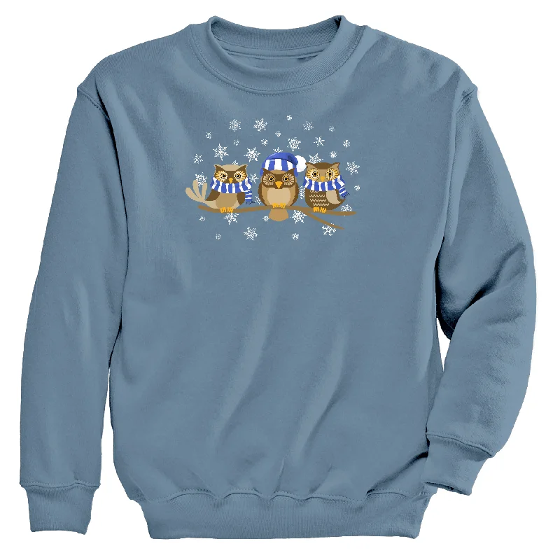 Women's Hooded Sweatshirts with PocketsWinter Owls