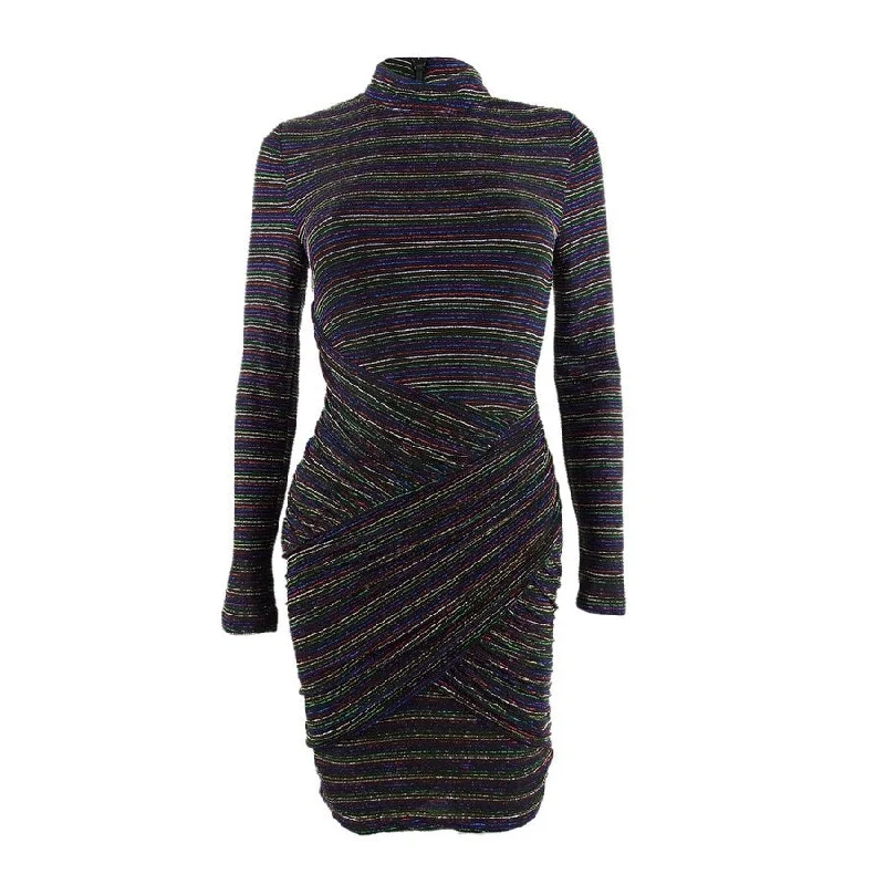 Women's High-Low DressesTrina Trina Turk Women's Golden Metallic-Stripe Bodycon Dress