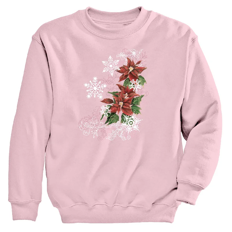 Women's Hooded Sweatshirts with Polyester LiningPoinsettia