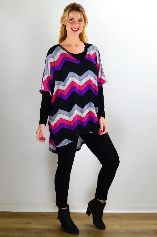 Women's Classic ShortsFabulous Fleece Zig Zag knit Tunic Top