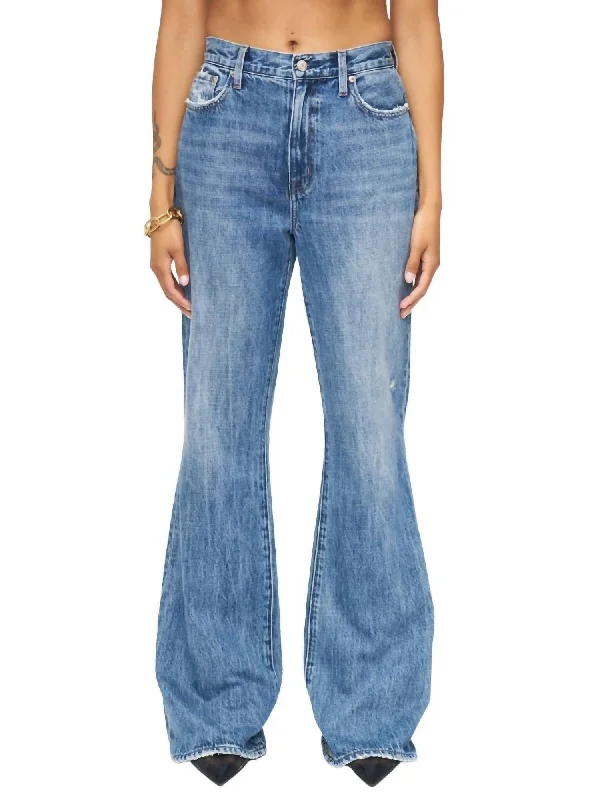 Women's Jodhpurs with Boat CollarStevie High Rise Relaxed Flare Jean In Seneca