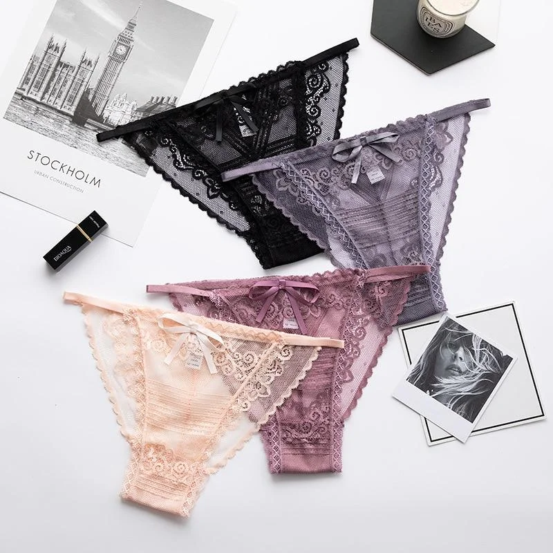 sheer lace bikini panties for a seductive lookLace panties