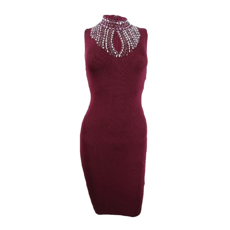 Women's Tiered DressesMarciano Women's Sleeveless Embellished Bodycon Dress