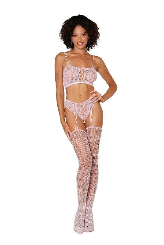 women's pajamas for a night of restTwo-piece lace bodystocking set