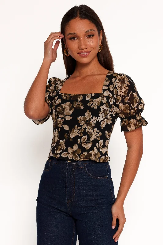 Women's Casual ShortsLucie Top - Midnight Taupe